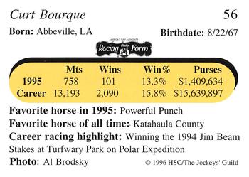 1996 Jockey Star Jockeys' Guild #56 Curt Bourque Back